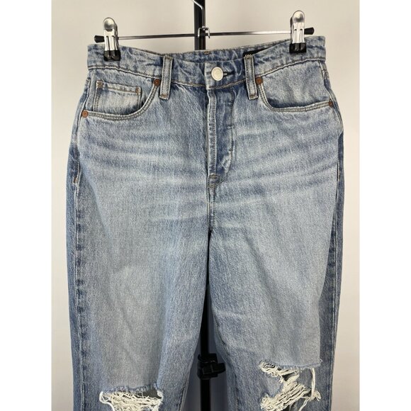 Blank NYC The Baxter Button Fly Ribcage Blue Straight Leg Distressed Jeans Sz 24 - Picture 5 of 11